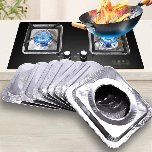 10 PCS ALUMINIUM FOIL STOVE PROTECTOR