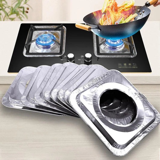 10 PCS ALUMINIUM FOIL STOVE PROTECTOR