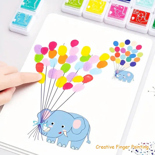 FINGER PAINTING FOR KIDS (12 COLOURS+30 CARDS)