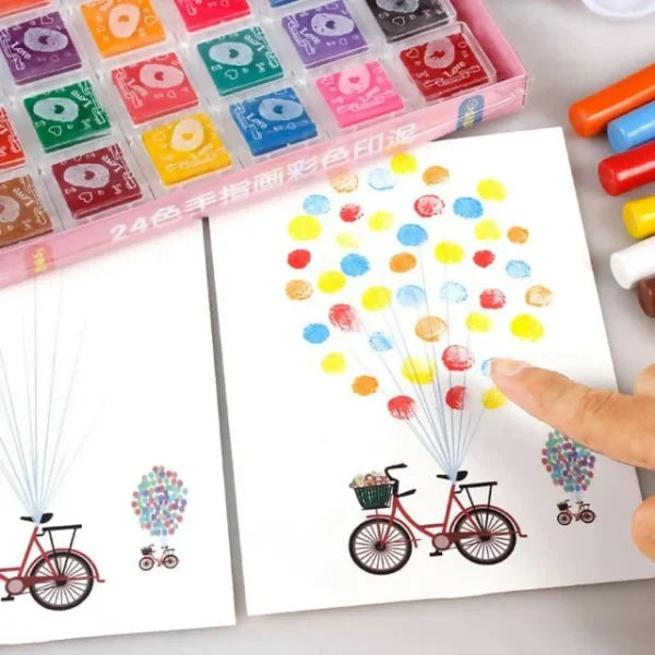FINGER PAINTING FOR KIDS (12 COLOURS+30 CARDS)